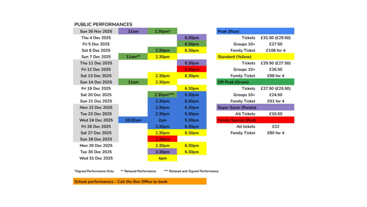 Beauty and The Beast Schedule